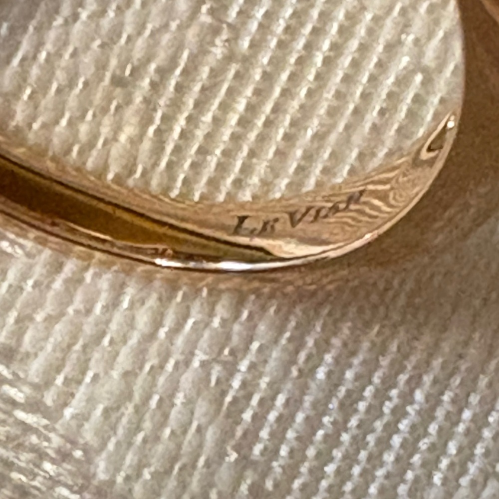 LeVian 14k Strawberry Gold Ring Blue stone surrounded by Diamonds & Baguettes - Picture 9 of 11